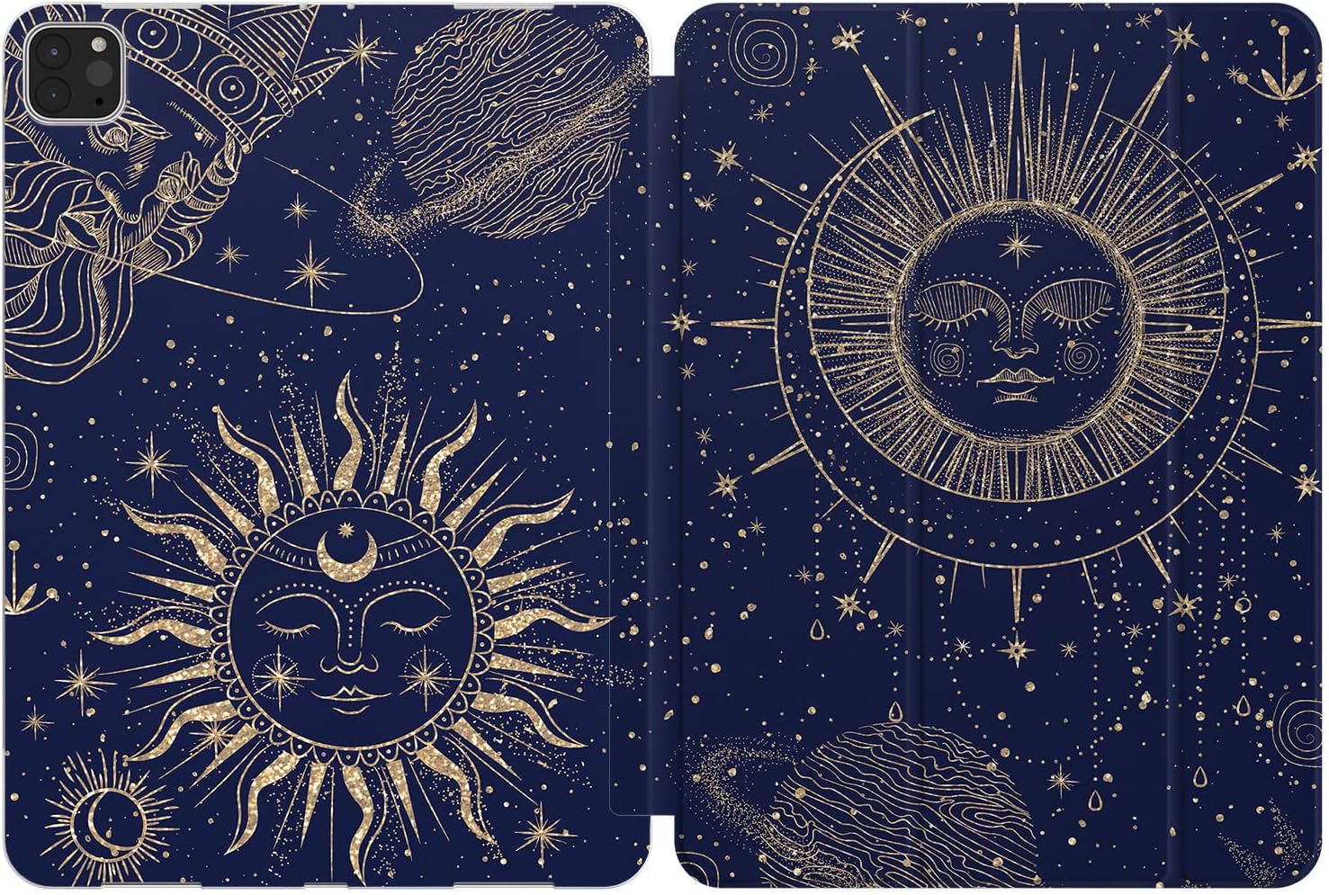 Case Compatible with iPad A16 11 inch 2025 2024 Pro 13 M3 M2 12.9 10.9 10.2 Air 5 10th 9th 8th Gen Mini 7 6 Vintage Honey Bee Cottagecore Cover Flower Floral Trifold Old Book Botanical Aesthetic