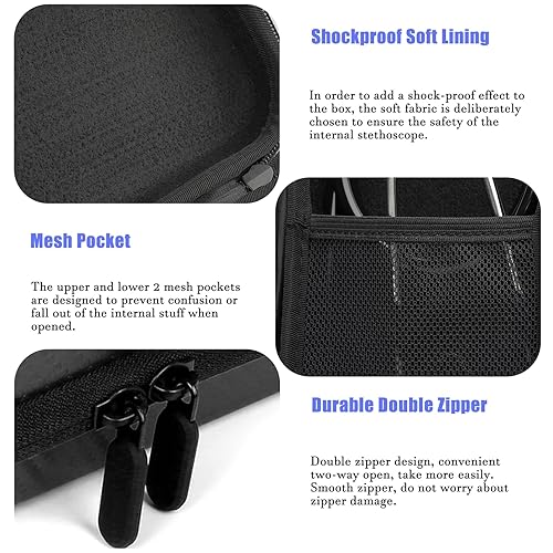 Miniatura 3 de Funda para estetoscopio 3M Littmann Classic III, estuche de transporte para estetoscopio para regalo de enfermera, soporte de viaje ligero para