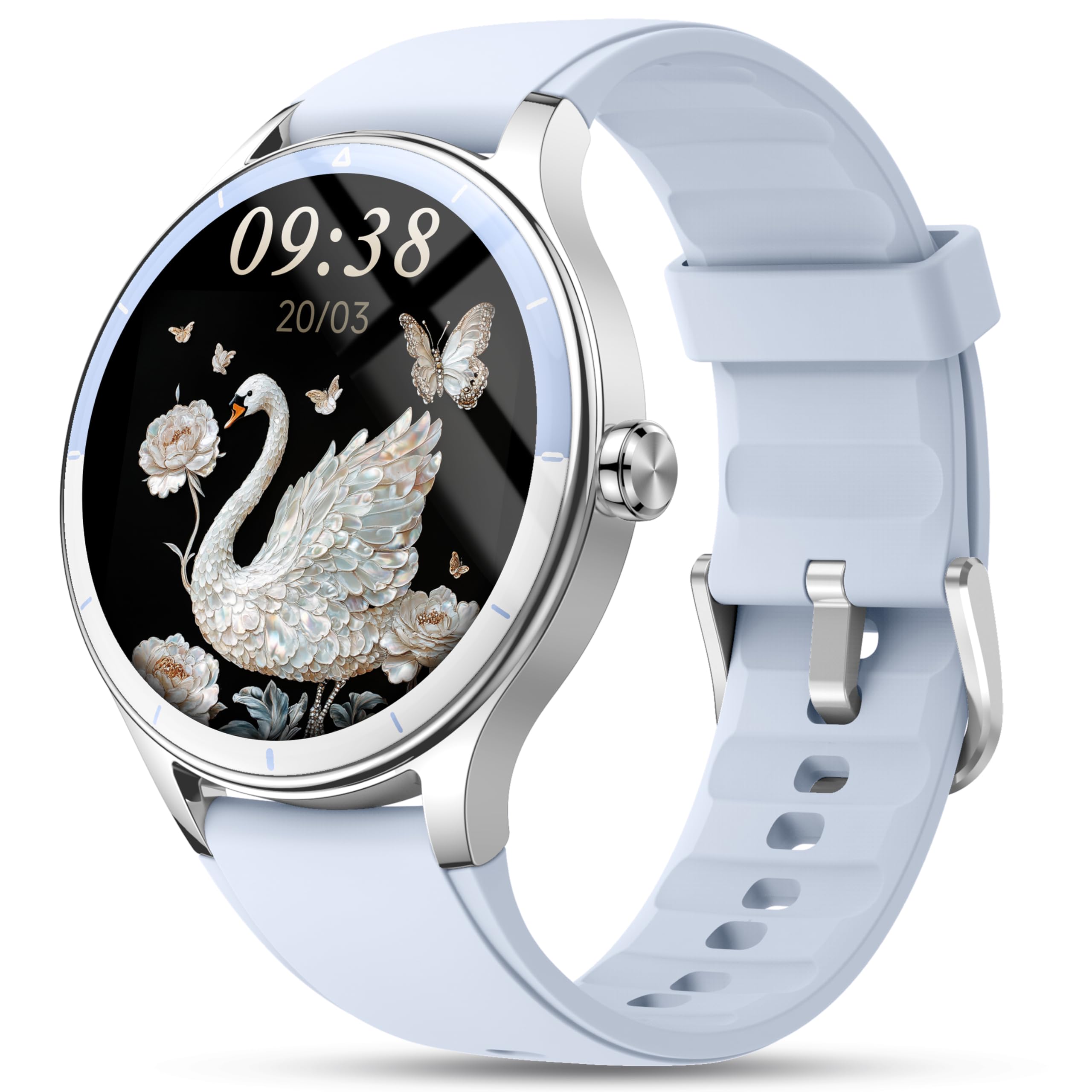 Smart Watch 41mm Fitness Tracker Answer Make Calls Digital Smartwatch with Heart Rate Stress Sleep Monitor AI Voice