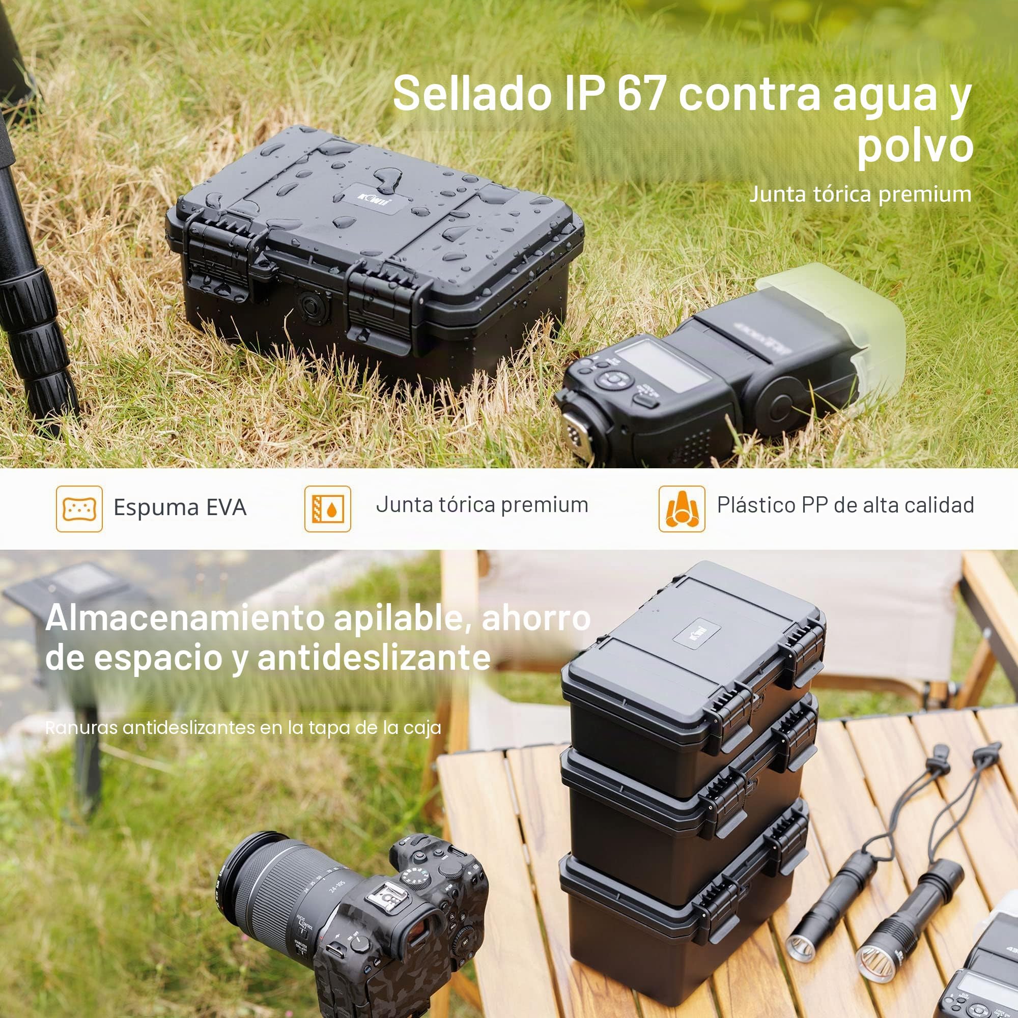KIWIFOTOS Maletín de almacenamiento de batería con comprobador de batería, organizador de batería duro para 30 ranuras AA, 18 ranuras AAA, 10 ranuras para pilas de botón