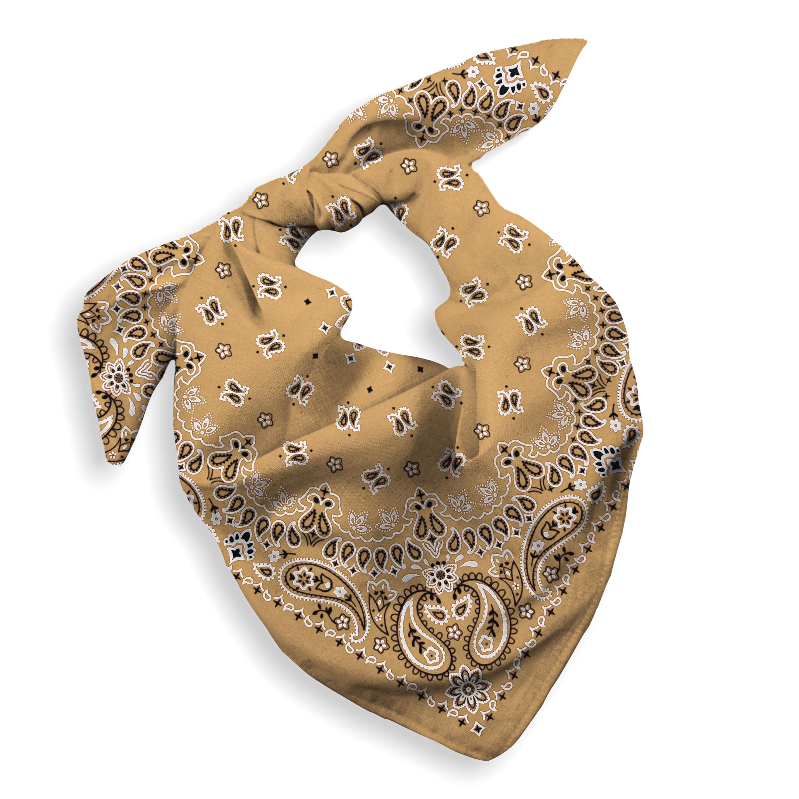 Gift Packaging Bandana for Men Women - 100% Cotton, Paisley, 22x22 In, 1 Pack - Large Bandanna Handkerchief Cowboy Hanky