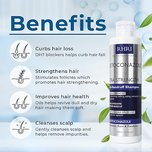 Miniatura 9 de Champú anticaspa para hombre  Champú medicado, clarificante, psoriasis y biotina con ácido salicílico  Para el crecimiento seco, con picazón,