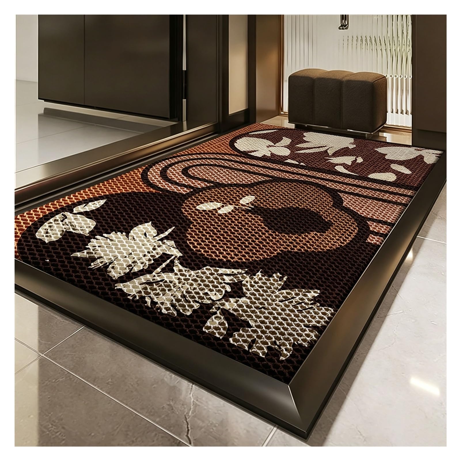 Fussmatten Haustür Dunkle Farben Küchenläufer Fleckenabweisend Türmatte | Innen Schuhwechselbereich, Haustür, Eingangsbereich(D,90x150cm/34.53x59.06″)