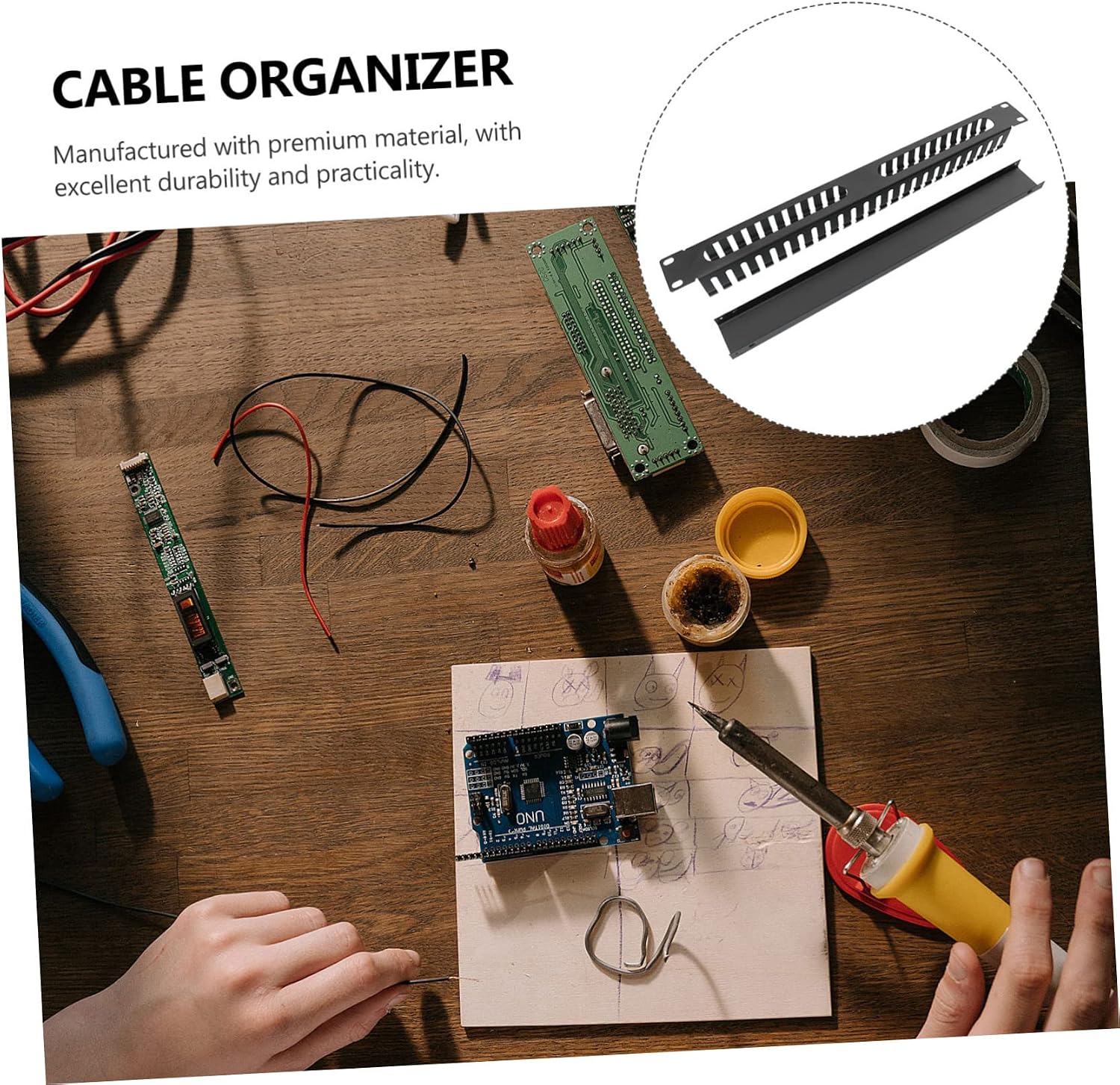 SHOWERORO 1Pc Rack Mount Cable Management Organizer Durable Steel Cable Raceway for Network Server and Office Cables Easy to Assemble Efficient Wire Management