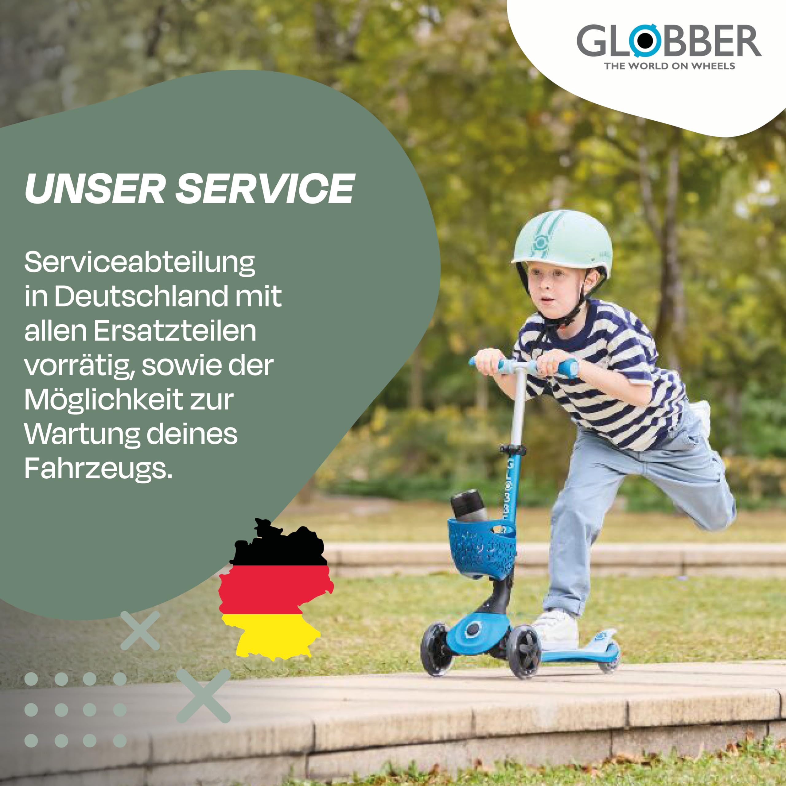 GLOBBER GO-UP Baby Lights 360° – Tretroller, Dreirad und Laufrad für Kinder – höhenverstellbares Kinderfahrzeug – 3rädrig bis 9 Jahre – Bunte LED-Leuchtrollen