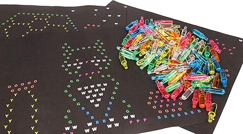 Lite-Brite - Paquete de recarga de clavijas y plantillas, accesorios de tablero de dibujo iluminados, clavijas LED con colores, juguetes para juegos