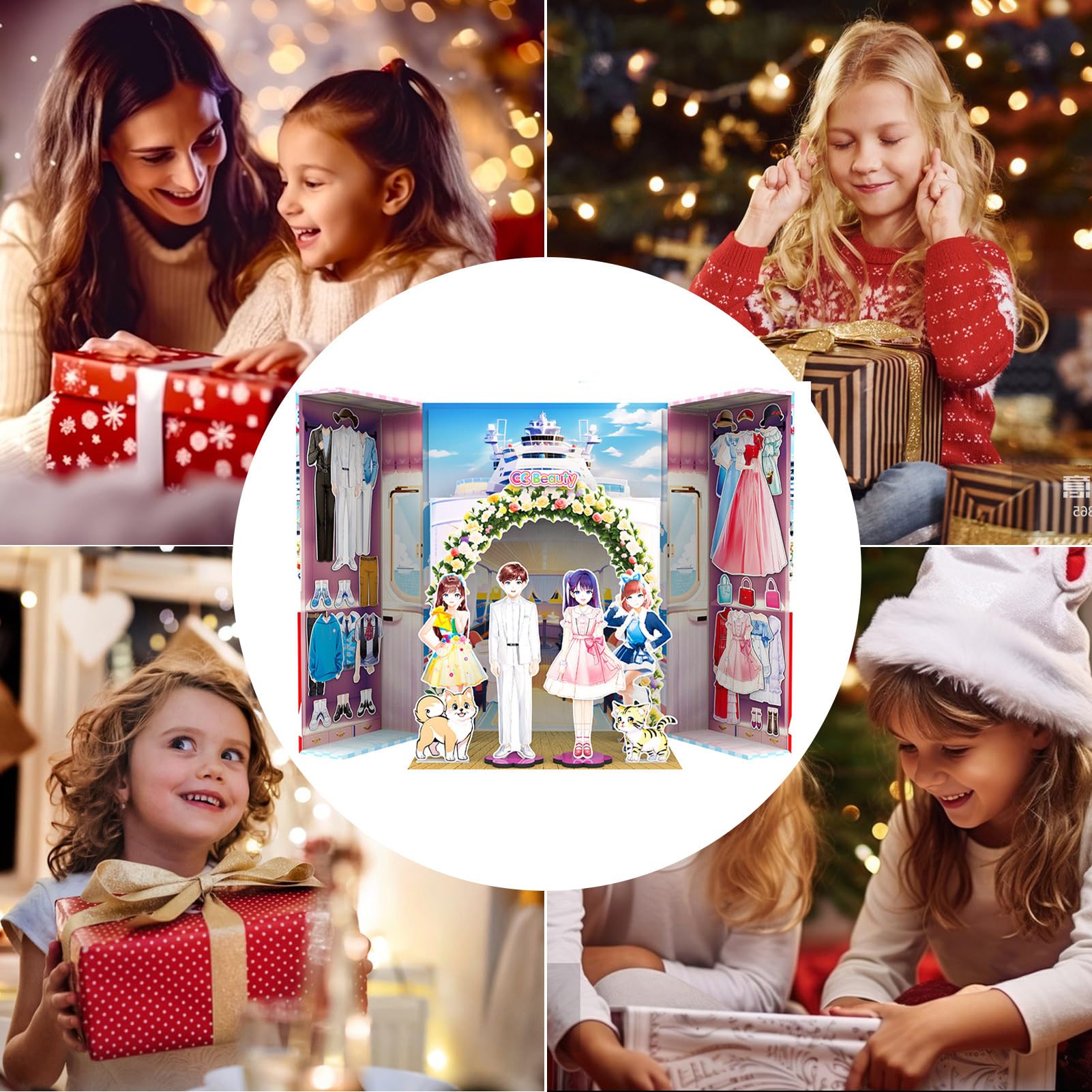 Muñecas de Papel para niñas | Vestir Magnéticas Muñecas Princesas de Papel, Educativo de simulación y Juego de Viaje, Juegos de Vestir multifuncionales para niños, niñas y niños