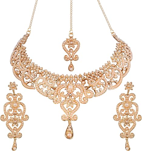 Miniatura 10 de Conjunto precioso de collar con look real Indian Bollywood maravillosamente decorado conjunto de collar adornado para mujer