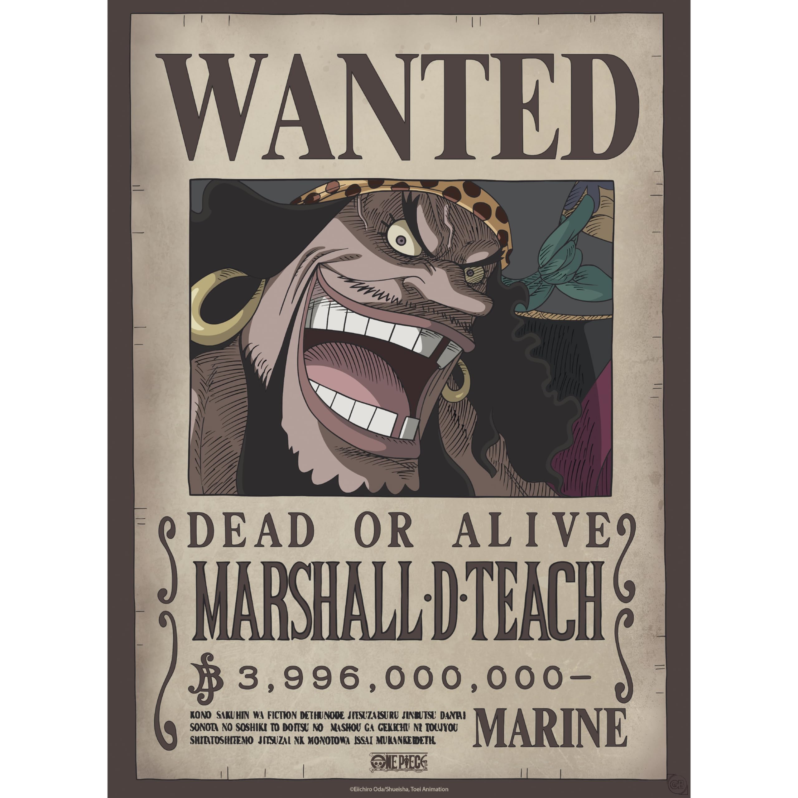 GB eye One Piece Wanted Poster (WANTED Marshall D Teach)
