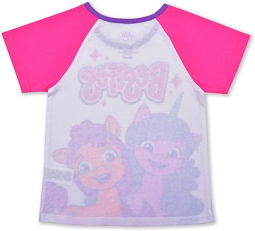 Miniatura 3 de My Little Pony Hasbro Izzy and Sunny Girls Short Sleeve Tee and Shorts Set for Little and Big Kids PinkWhite