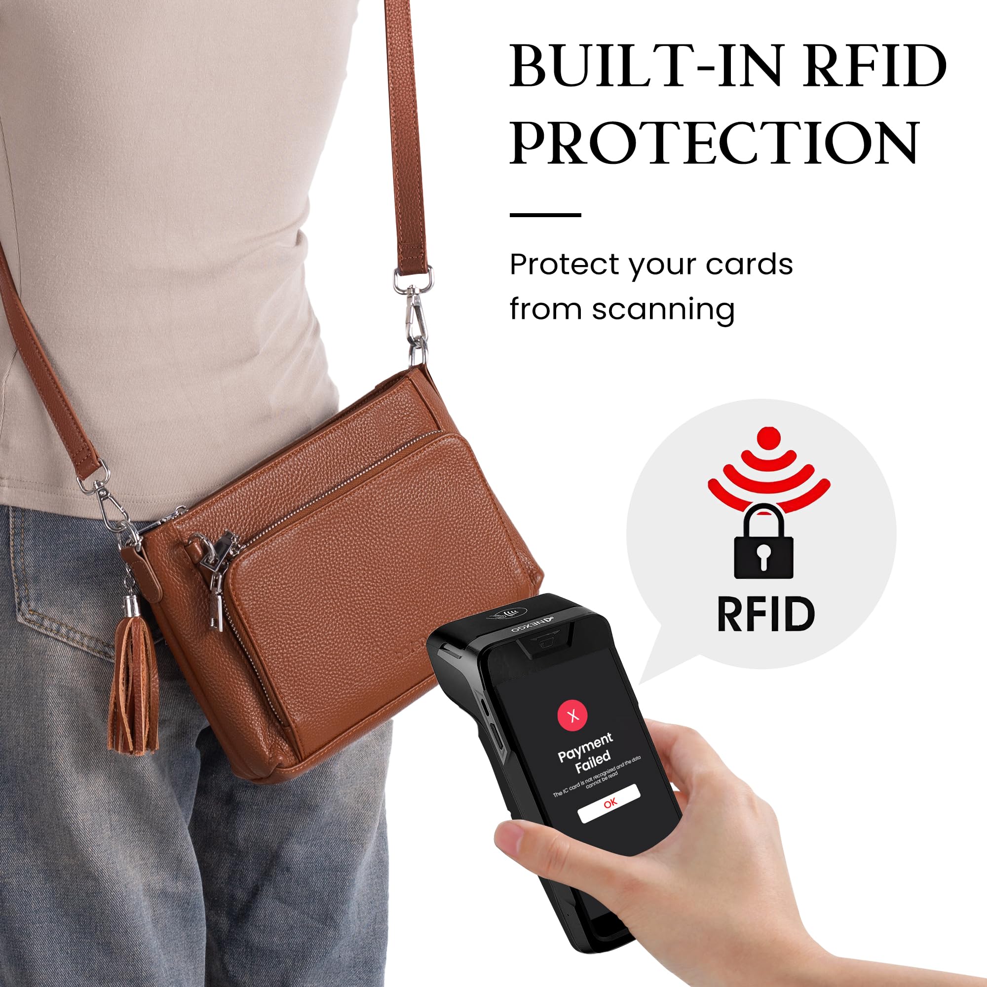 befen Anti-Theft Leather Crossbody Bag Gallery Image