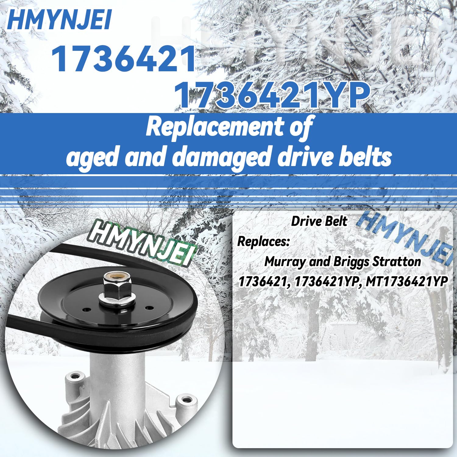 HMYNJEI 1736421 1736421YP Drive Belt for Murray 24