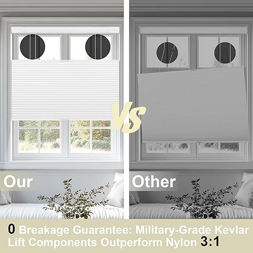 Miniatura 9 de BERISSA Persianas celulares sin cordones, sin herramientas, sin taladro, para ventanas de interior, fáciles de instalar, tamaño personalizado,