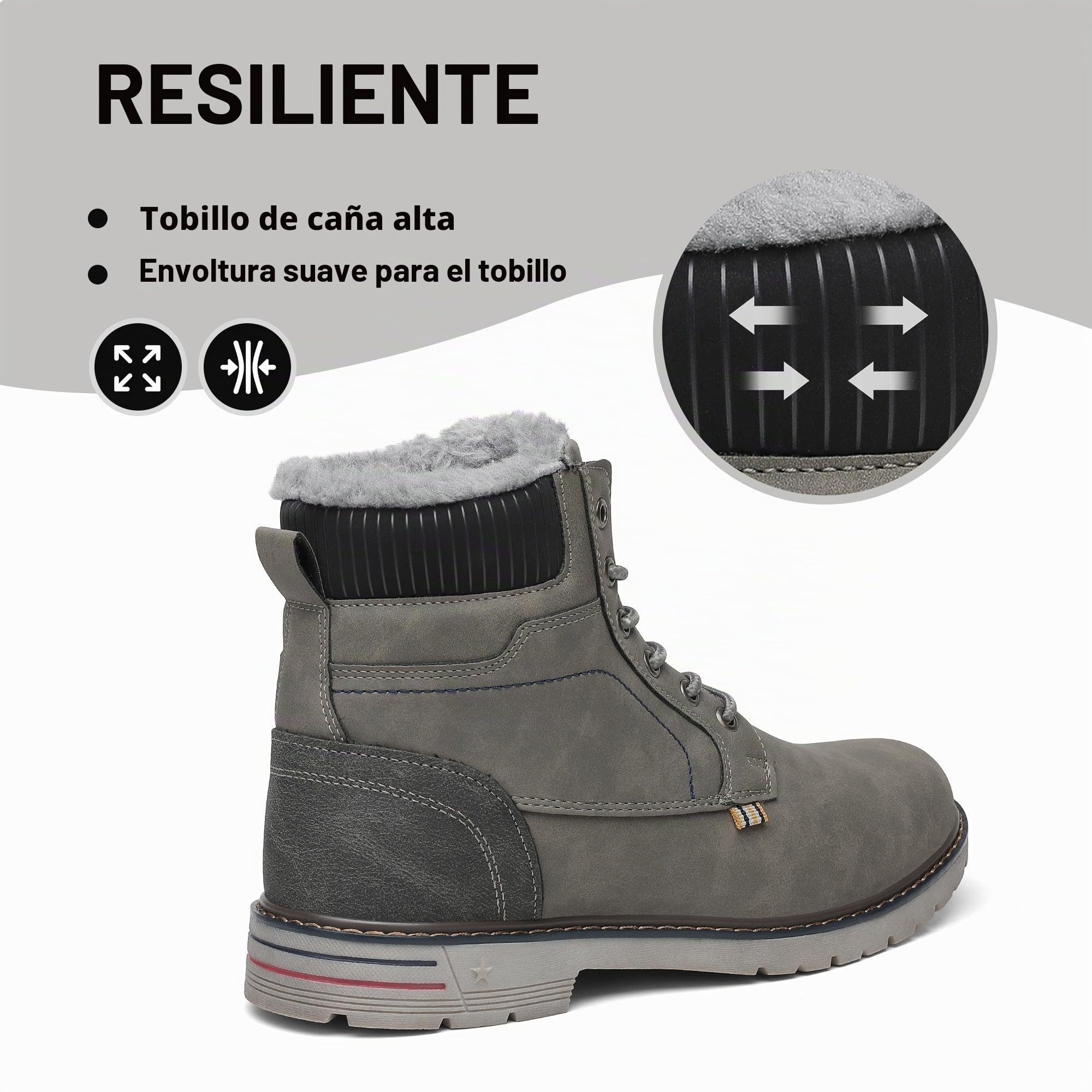 Mishansha Botas de invierno para hombre, con forro cálido, impermeables, color rosa