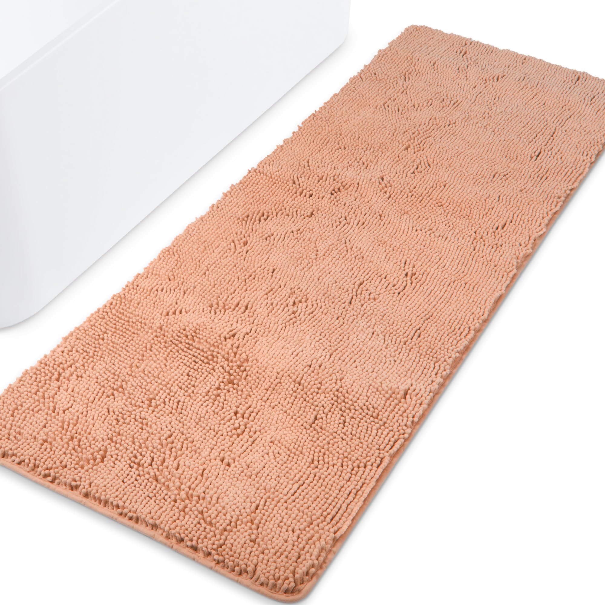 Yeaban Chenille Dusty Pink Bathroom Runner Rug 24"x72" — image 1