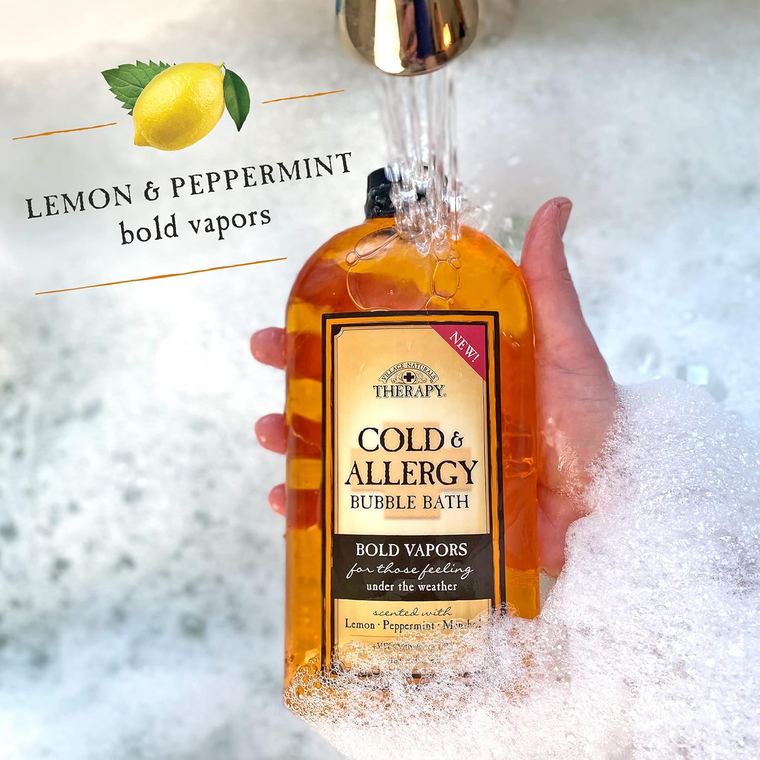 Village Naturals Therapy Cold & Allergy Bubble Bath, 20 oz, Pack of 4 : Beauty & Personal Care