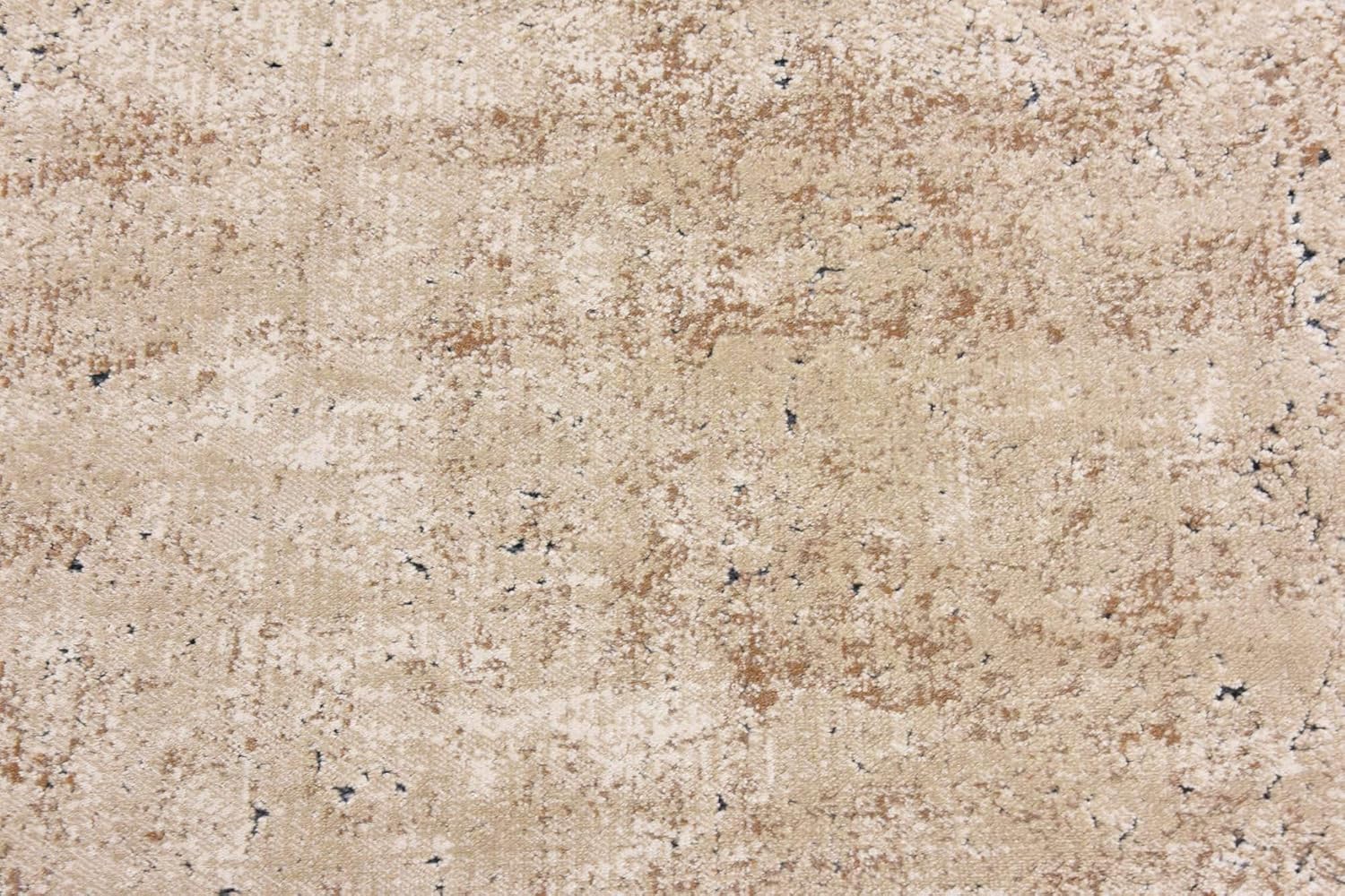Unique Loom Chateau Collection Distressed, Textured, Vintage, Border, Rustic, Traditional Area Rug (4' 0 x 4' 0 Round, Beige/Light Brown)