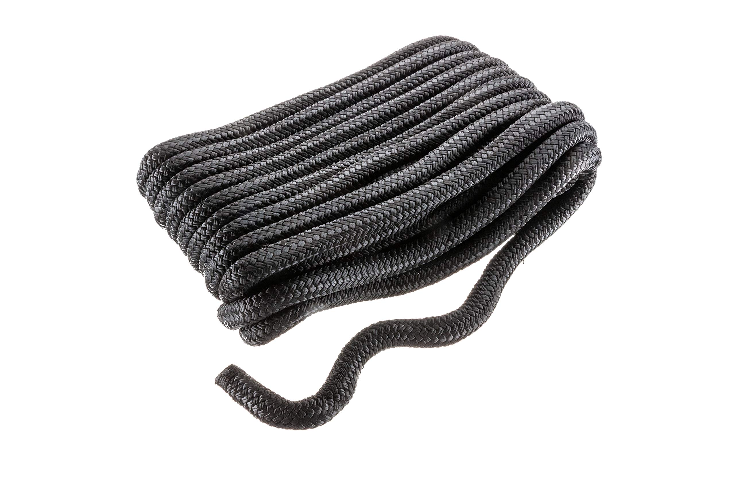 Seachoice Double Braid Nylon Dock Line with Eye Splice, Pre-Shrunk, Heat Stabilized, Various Sizes and Colors