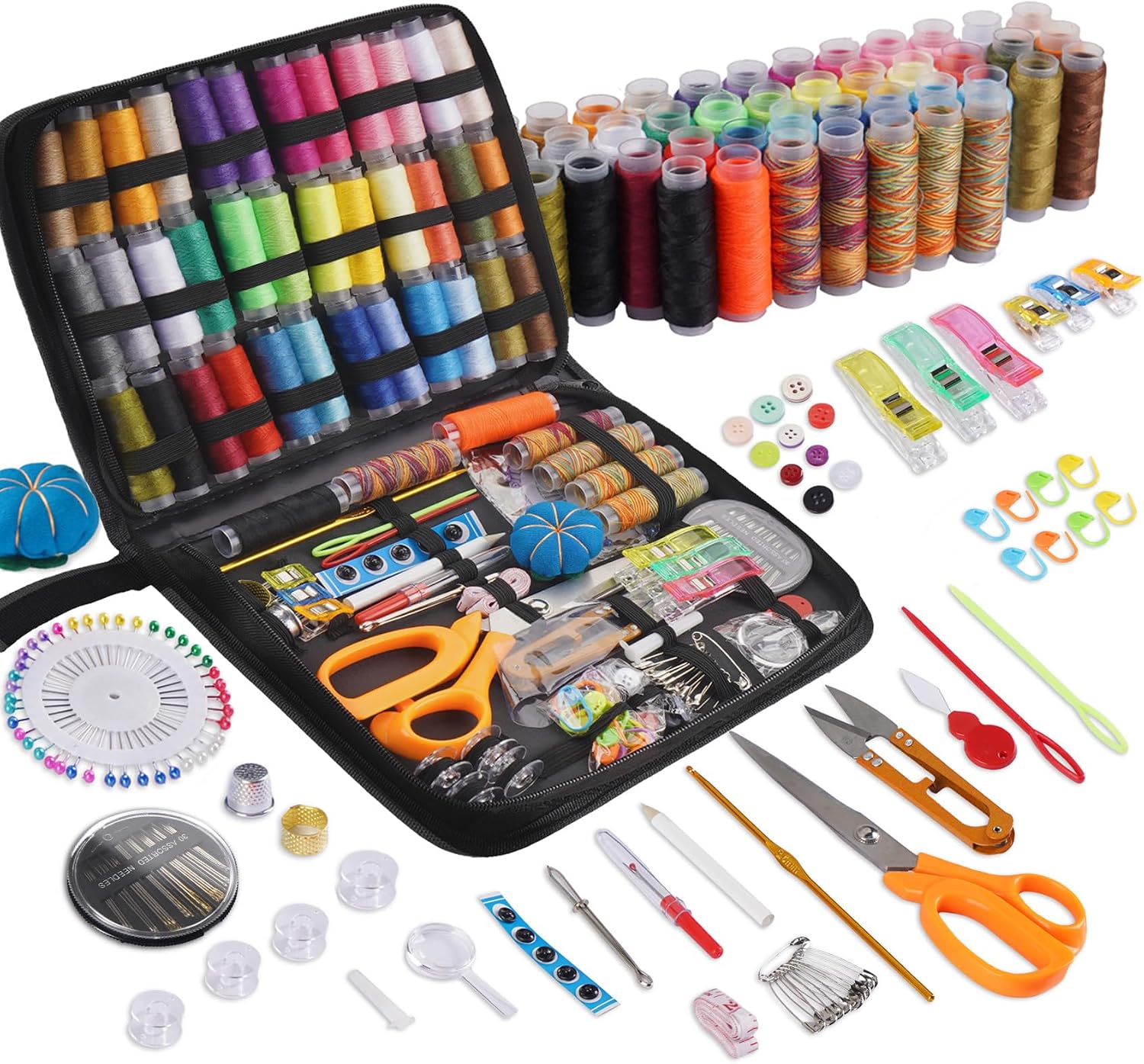 StiVerse 189 Pcs Sewing Kit for Adults, Beginners, 43 Color Needle and Thread kit, Mom Grandma Women Professional Sewing, Supplies Accessories for Travel Worker, Emergency, DIY and Home