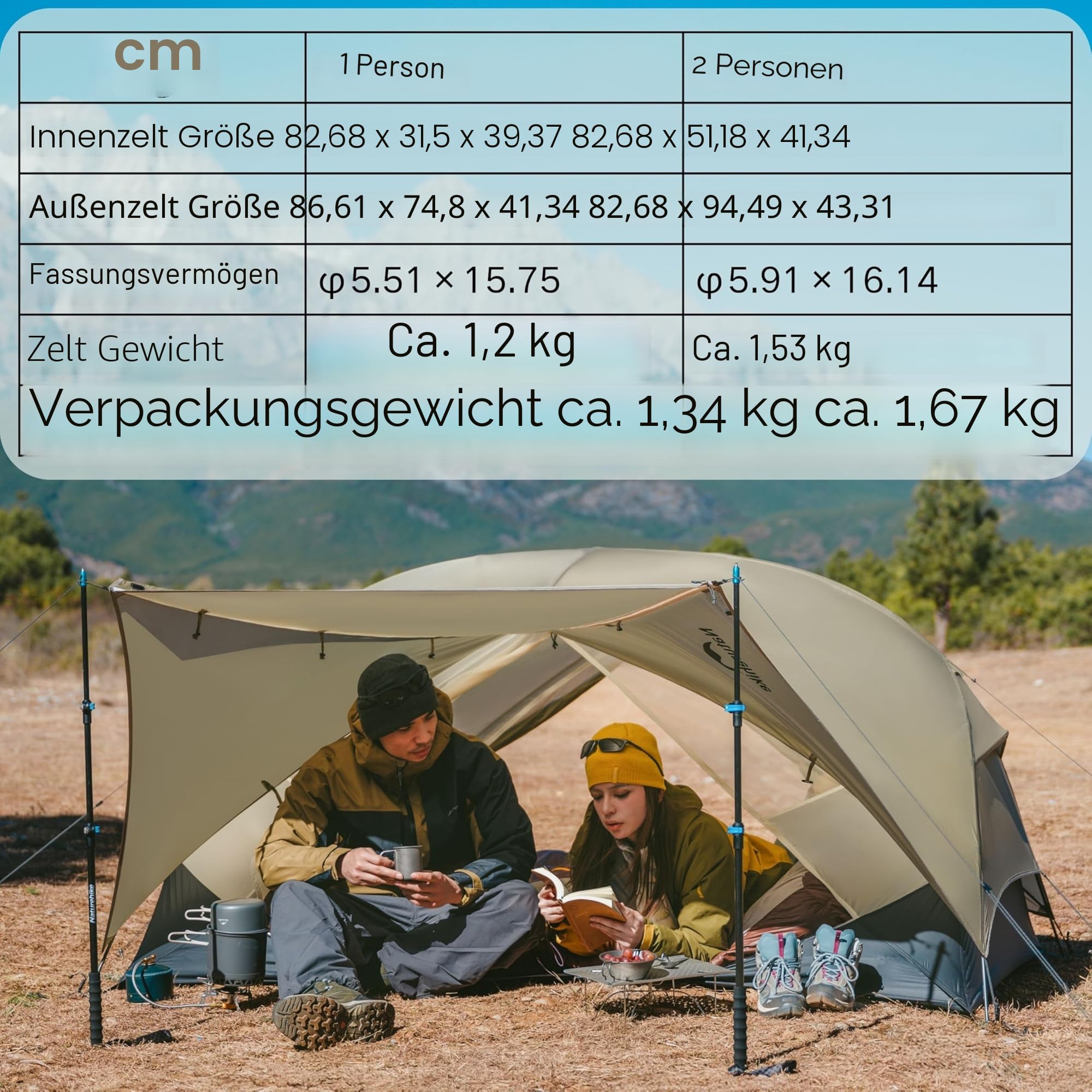 Naturehike Mongar UL-Zelt [2025 Upgrade] 1,34-1,66kg | ultraleichte Zelte, Rucksackzelt, 4 Verwendungsmodi, wasserdicht, Wanderzelte für Camping mit Veranda, einfacher Aufbau