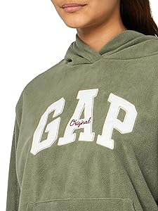 GAP womens Logo Microfleece Hoodie