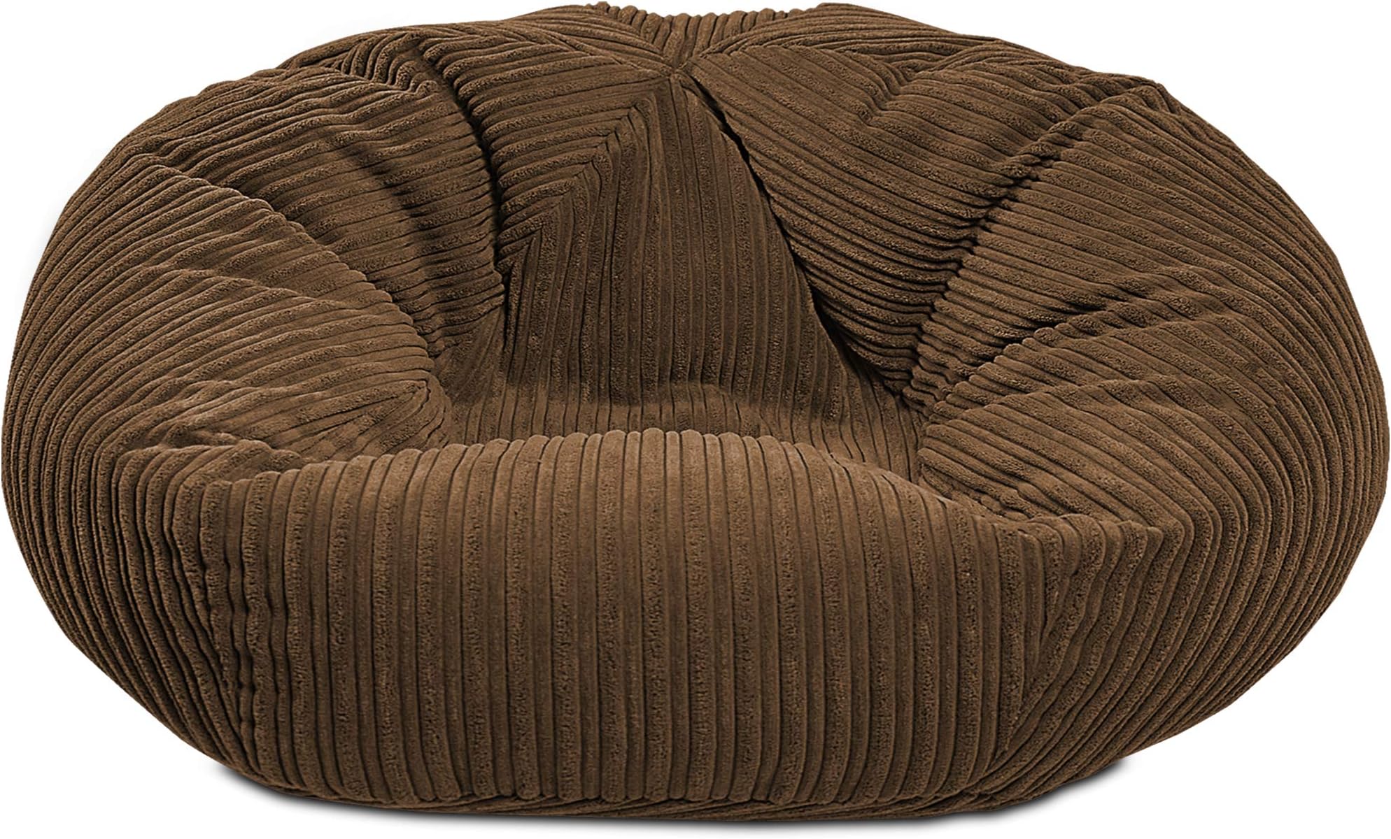 Gilda | CLASSIC Monster Adult Beanbag Soft & Comfy Gaming Jumbo Corduroy Bean Chair Filled With Virgin Beans Beautiful Home Accessory Moulds To Shape Delivered Filled (112x112cm,Brown)
