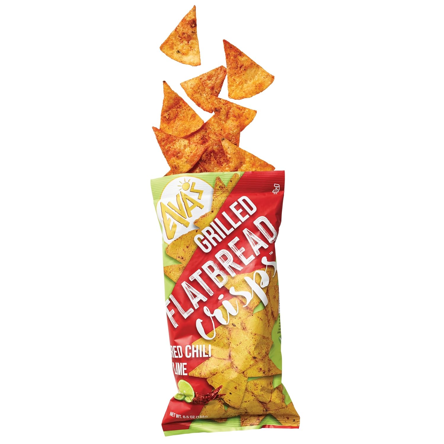 Ava's Red Chili Lime Flatbread Crisps, 6.5 oz, 12 Pack