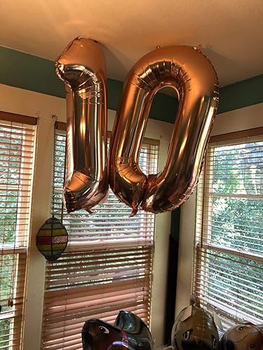 Miniatura 2 de Tellpet Globos de oro rosa con el número 20, decoración de fiesta de cumpleaños número 20, letrero de globo para niñas, 40 pulgadas