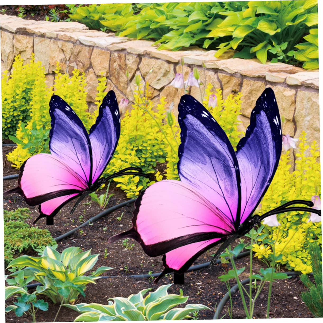 BESTonZON 3 Stück Deko Schmetterling Gartenstecker Acryl Doppelseitige Realistische Garten Dekoration für Außenbereich für Garten und Partys