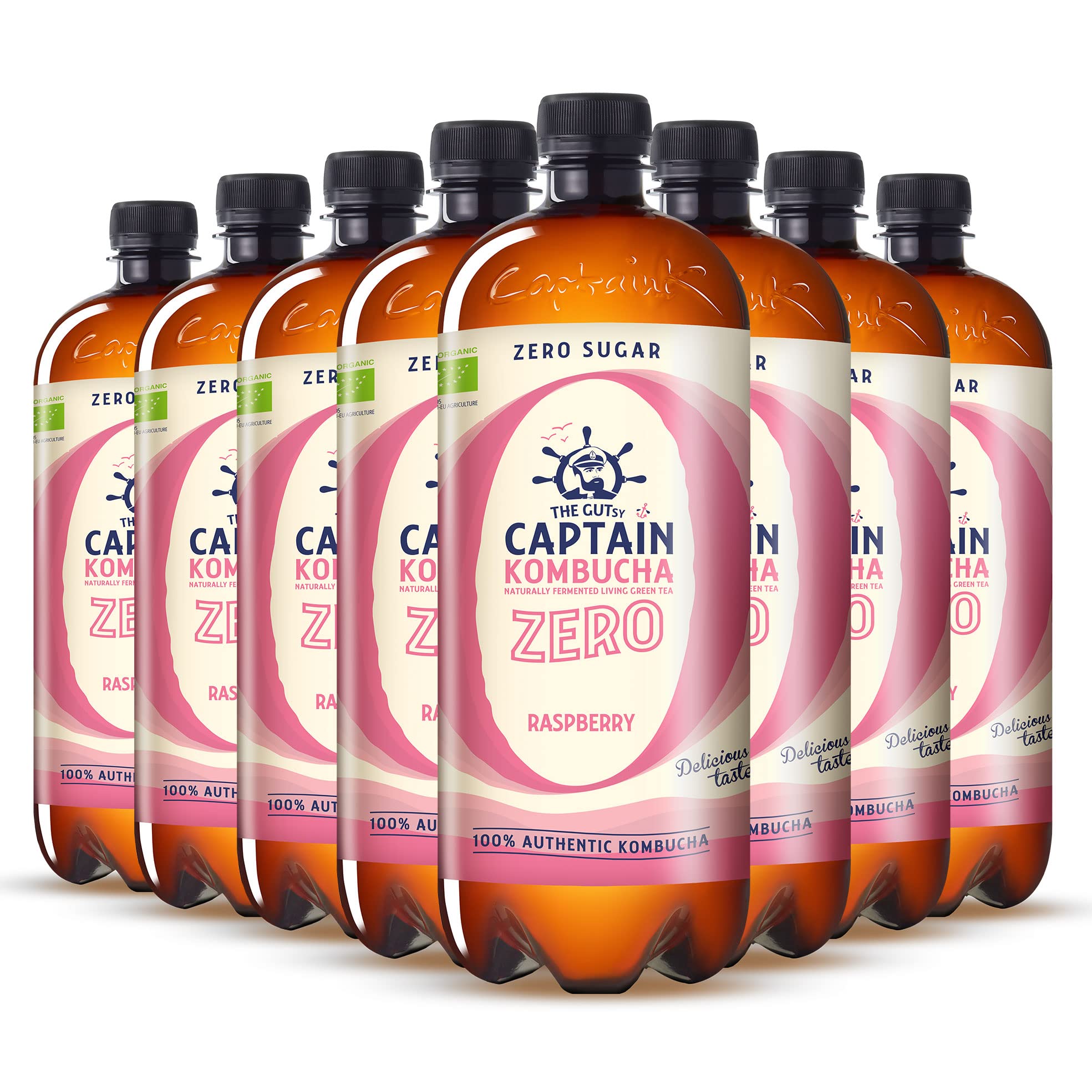 The Gutsy Captain Kombucha ZERO - Te Kombucha, ZERO zucchero, ZERO calorie, Raw Vegan - 8 x 1000 ml (MixBox)