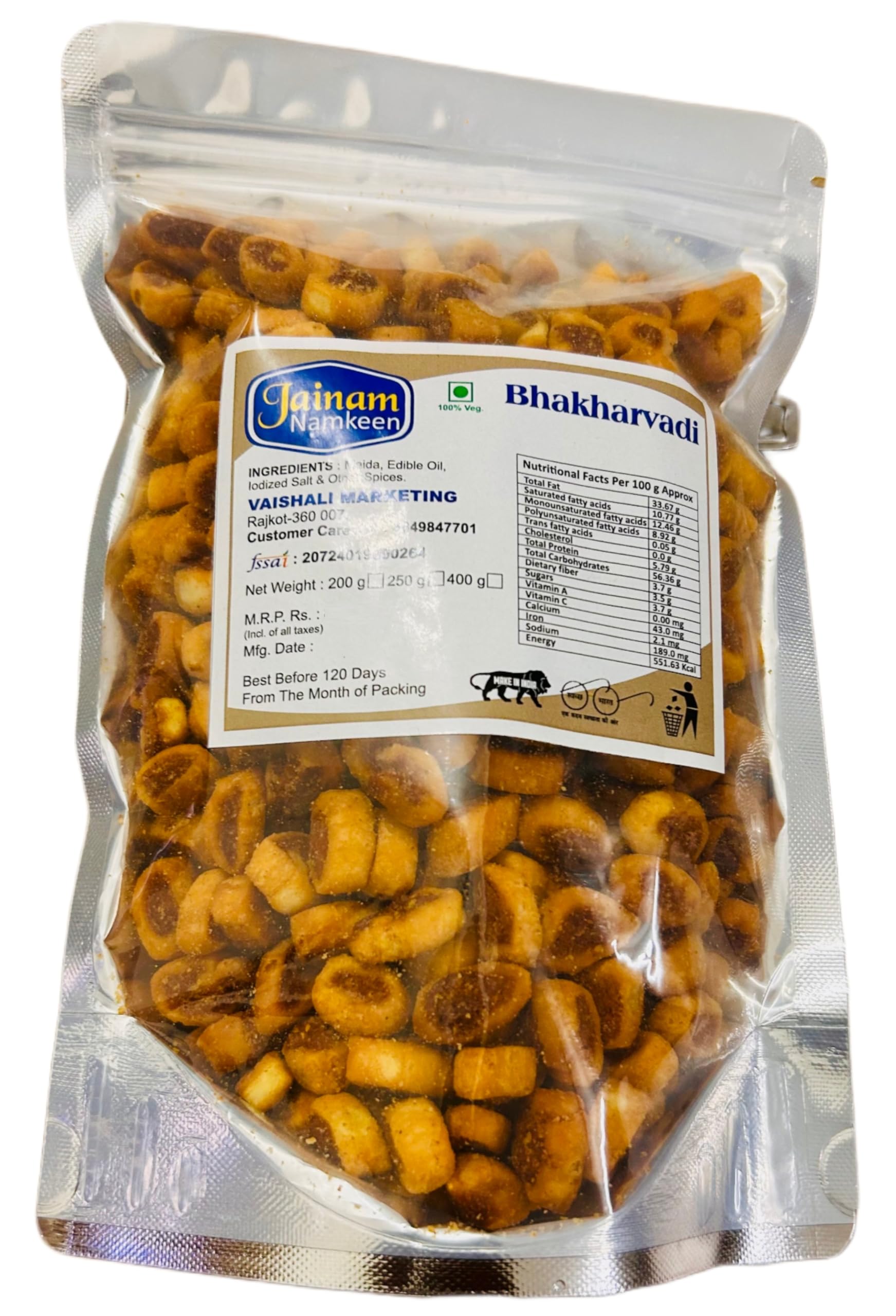 Jainam Namkeen Bhakharwadi | Famous Gujarati Bhakharwadi Snack | Homemade and Ready To Eat Snack | Chai Time Snack | Spicy Namkeen | Namkeen And Snacks - 200 * 2 = 400 gm (B0D8BLMJRD) Amazon Price History, Amazon Price Tracker