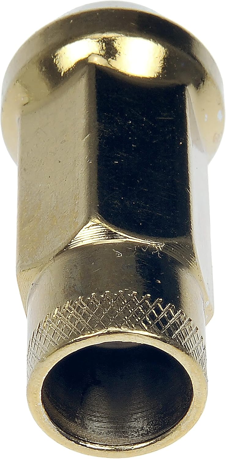 Dorman 713-385K Gold Open End Knurled Wheel Nuts Compatible with Select Models, 20 Pack