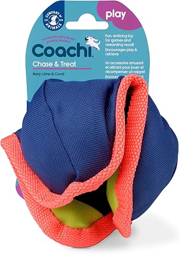 Coachi Chase & Treat - Un divertido juguete de enriquecimiento para perros, rellena con golosinas para jugar interactivo. Bueno para motivar,