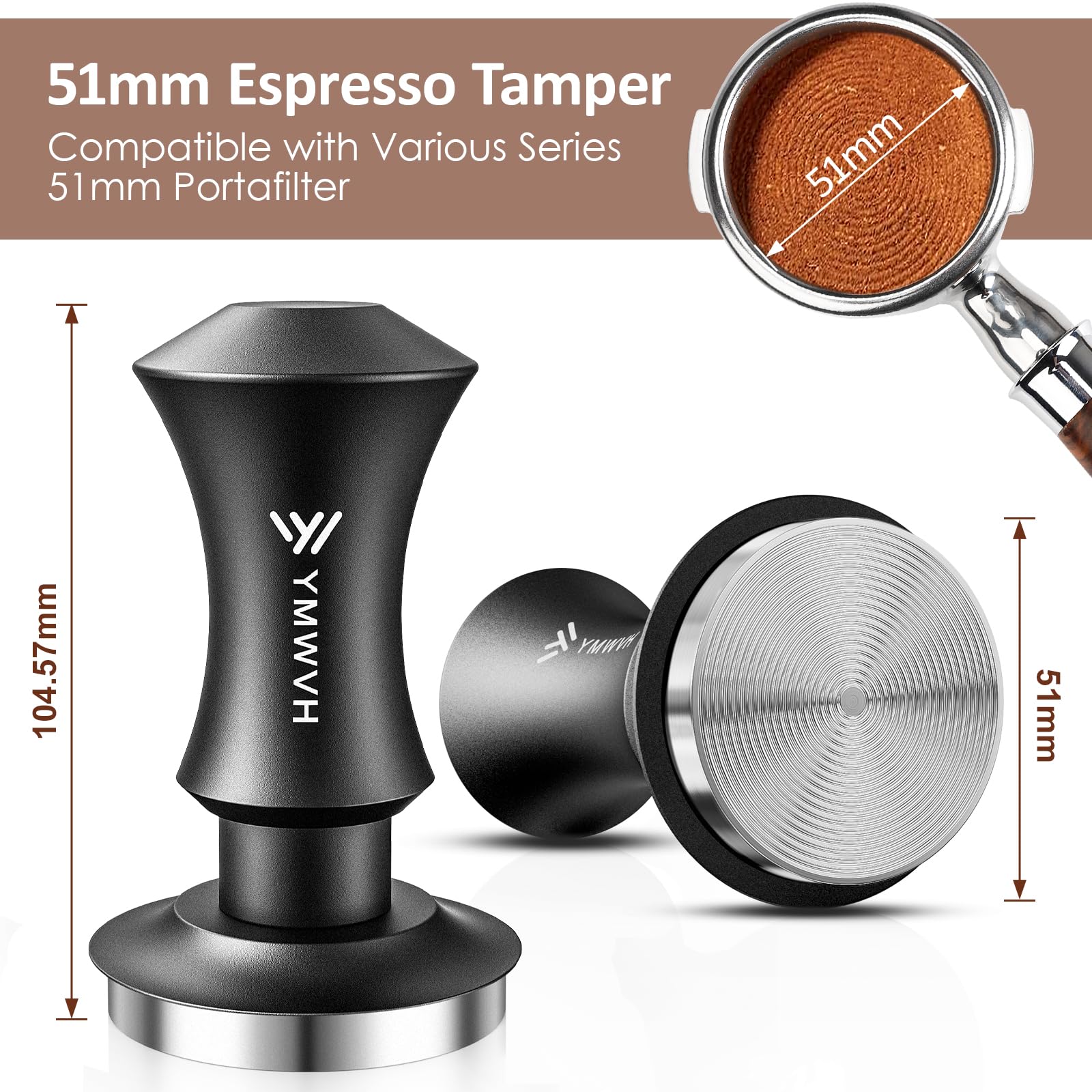 Arvoni Kaffee Distributor 51mm - Edelstahl Leveler Für Espresso Siebträger