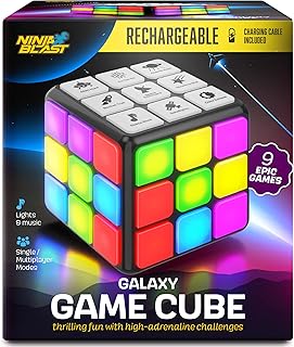 Rechargeable Game Activity Cube - 9 Fun Brain & Memory Games - Cool Toys for Boys and Girls - Christmas/Birthday Gifts for...