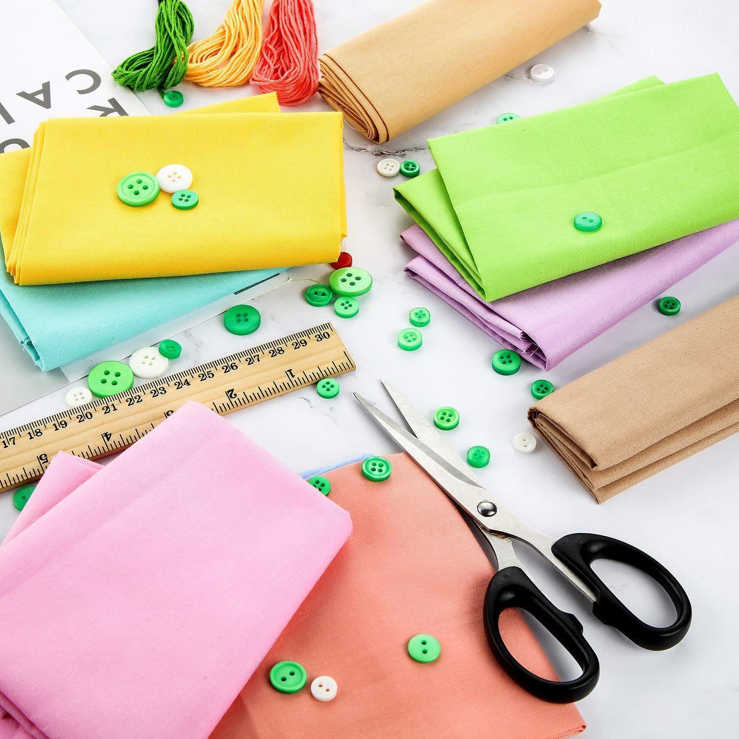 Tatuo 10 Pcs 20 x 20 Inch Solid Cotton Fabric Bundles Candy Color Fabric Squares Pastel Precut Fat Square Sheets for Sewing Crafts Patchwork Quilting DIY Handmade Supplies