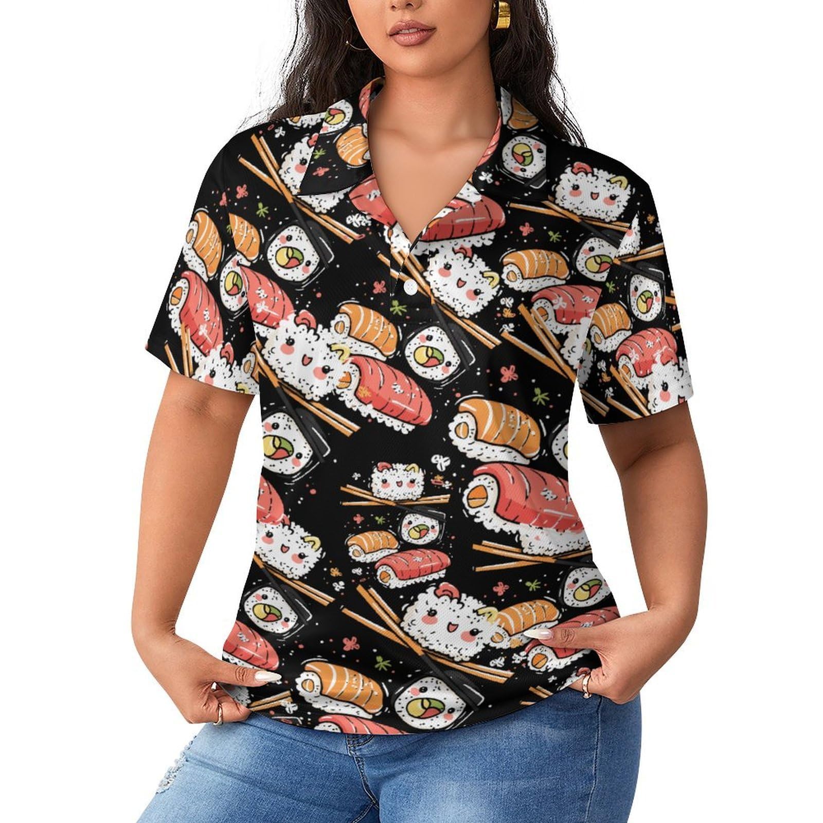 Camiseta clásica de manga corta con cuello polo deportivo de mujer 8