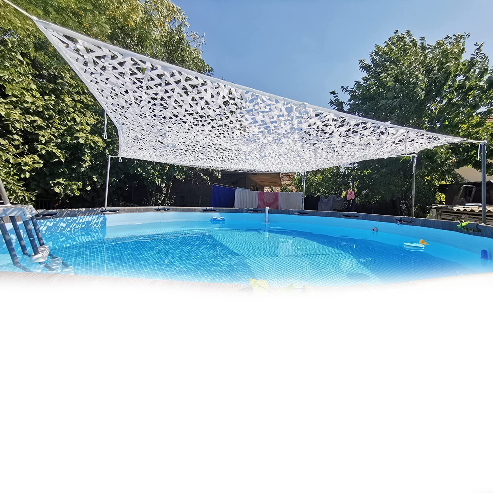 Filet de camouflage blanc anti-UV haute résistance installation facile pour extérieur