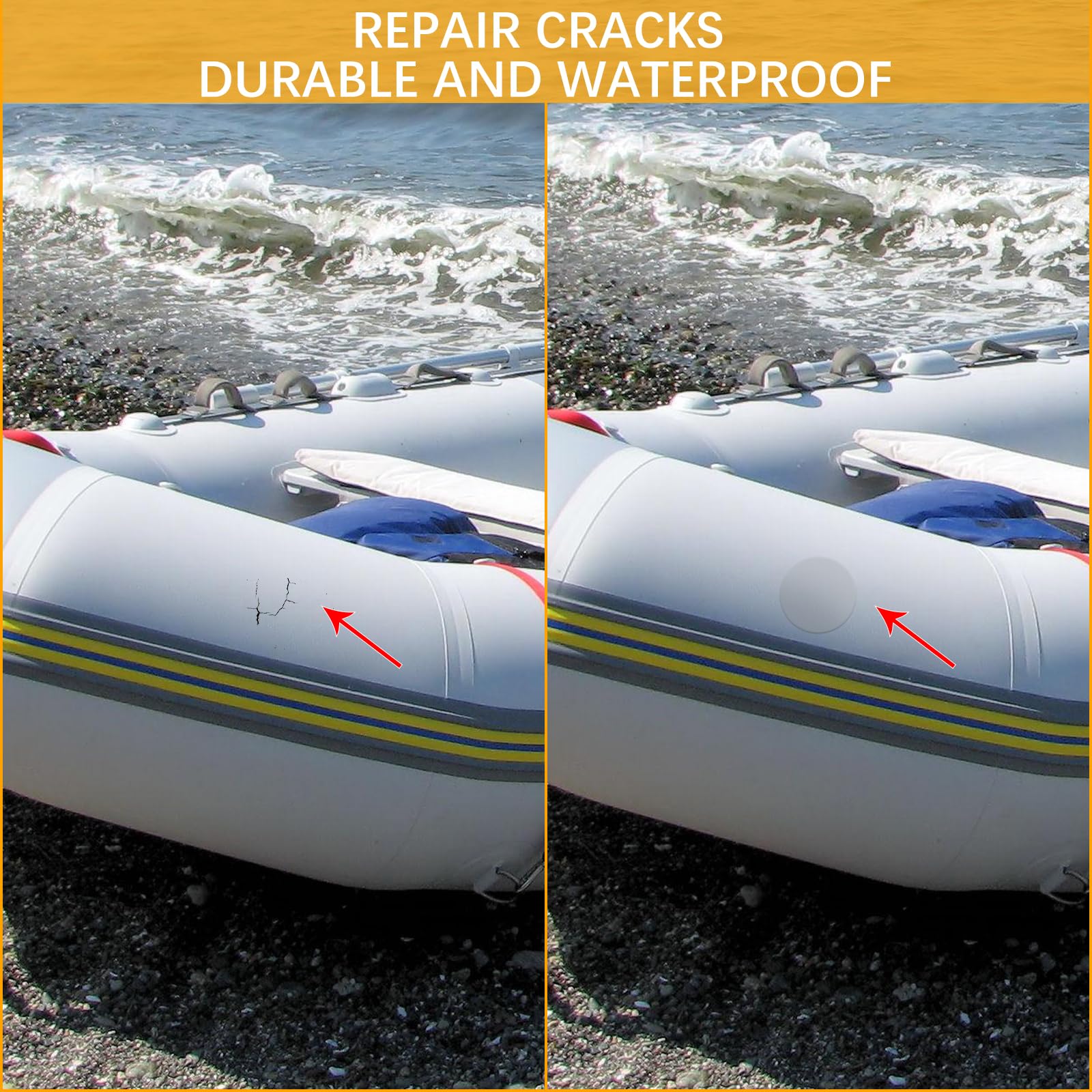Schlauchboot Reparaturset, 4pcs PVC Kajak Reparatur Patches,Wasserdichtes SUP Flickzeug Set für Kanu, Kajak, Schlauchboot