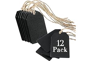 Boao Mini Hanging Chalkboard Signs - 12 Pack of 2"x3.1" Wood Chalkboard...