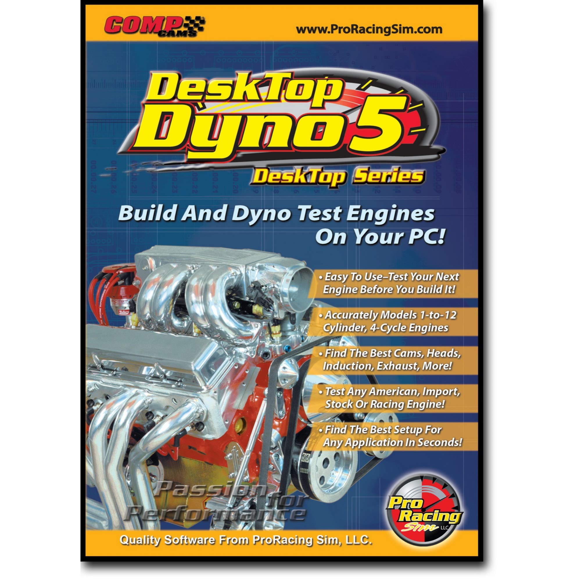 COMP Cams 186011 Pro Racing Sim Desk Top Dyno 5 Software