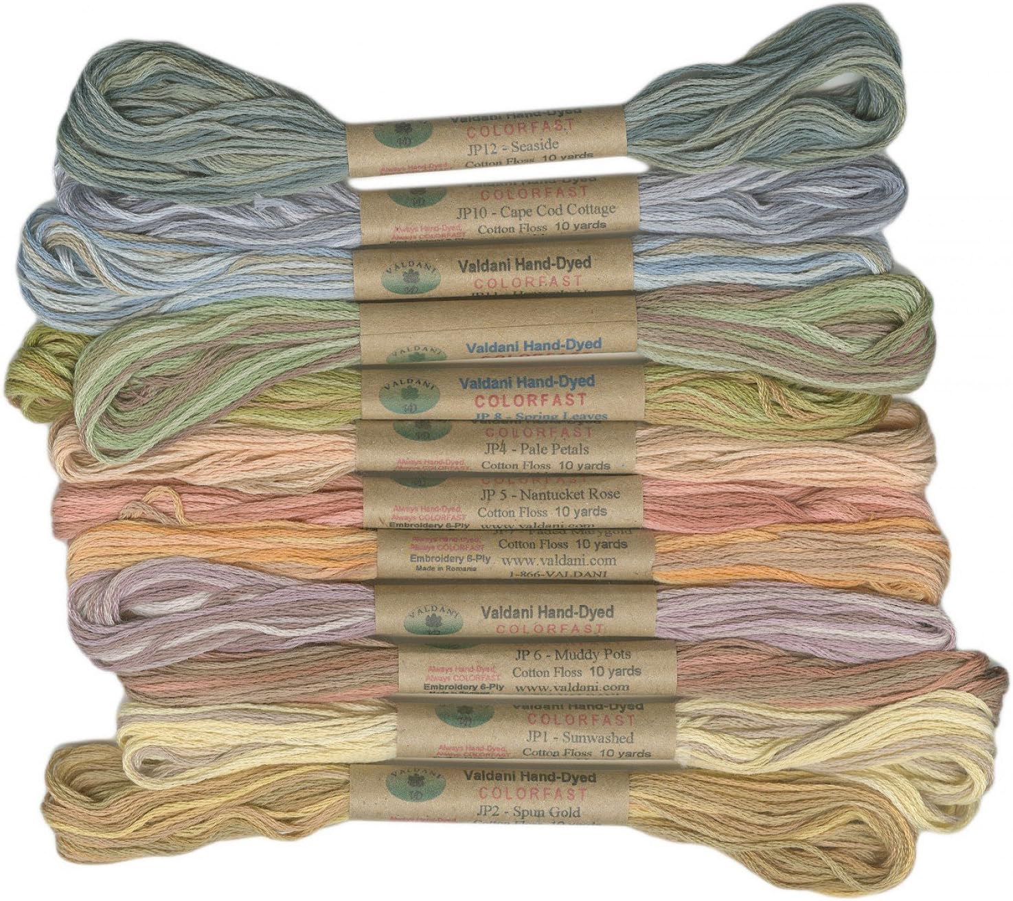 12 Valdani 6 Strand Floss Embroidery Thread Muddy Monet 10 Yd Skeins
