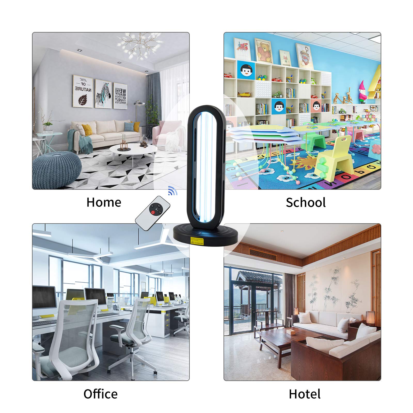 UV Light Sanitizer, Ultraviolet Light Sanitizer for Room?Air Freshener UV Lamp with Remote Control and Radar Monitor Sensor: Sterilize and Disinfect Every Room of Your Home for 15/30/60 Minutes