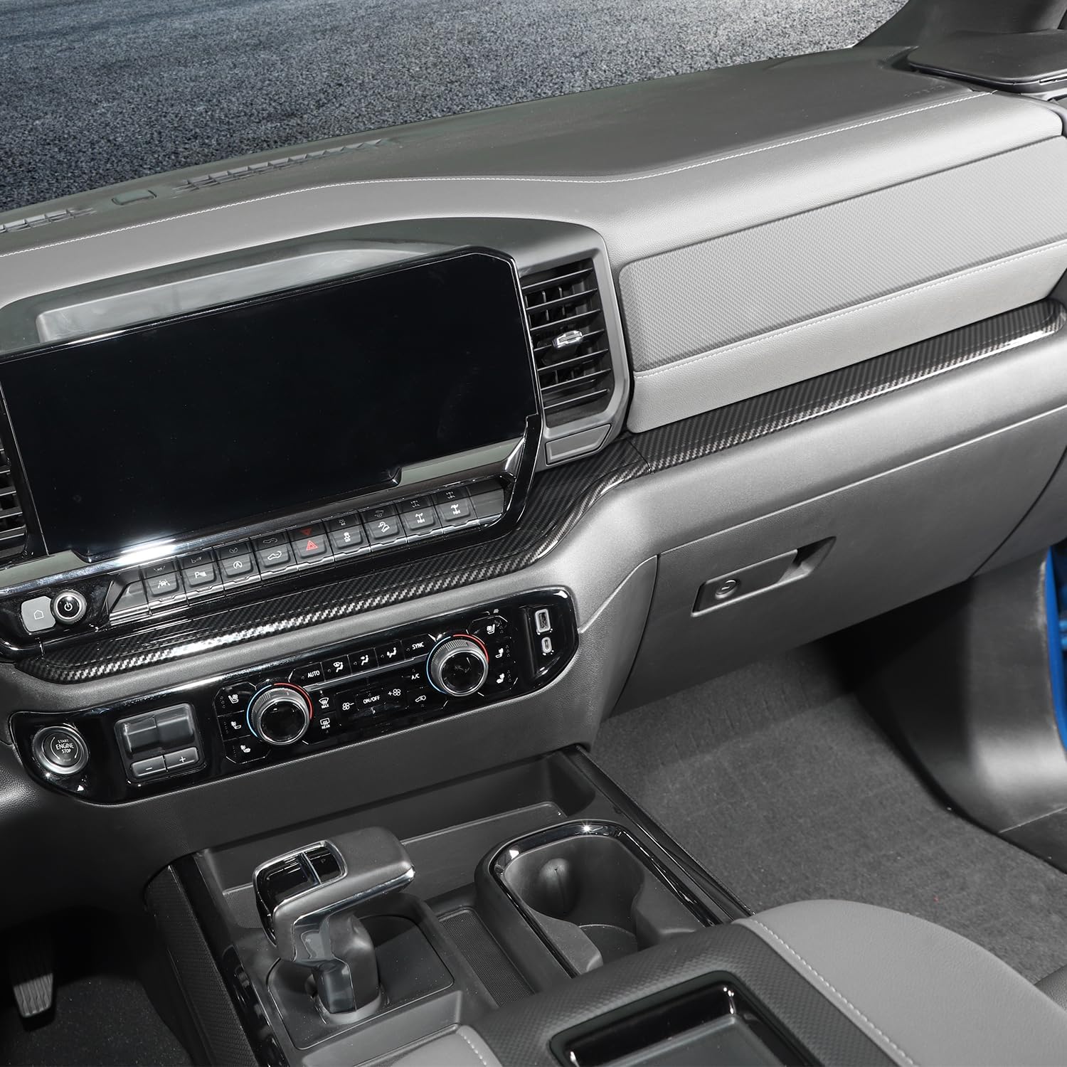 RT-TCZ for Silverado Dashboard Panel Trim Compatible with Chevy Silverado 2022 2023 Carbon Fiber Interior Accessories 2pcs