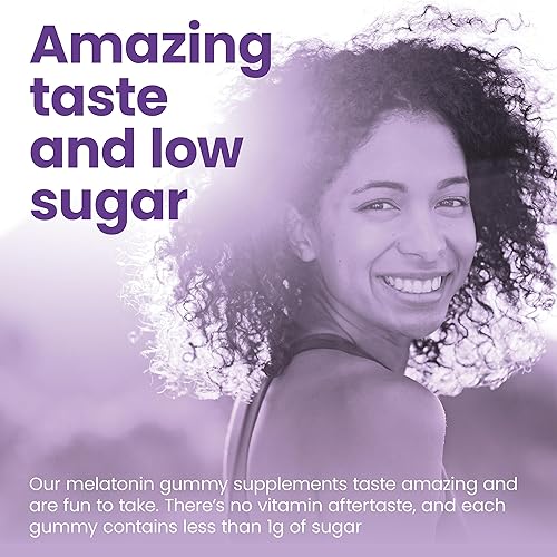 Miniatura 3 de Gomitas de melatonina extra fuertes, 5 mg  Ayuda para dormir para adultos  Suplemento de melatonina bajo en azúcar, vegano, sin gluten (50 unidades)