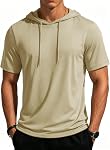 MAGCOMSEN Sweat-shirts à capuche courte manches pour hommes Gym to Street Tshirt Muscle Regular Fit Sweats Léger Cotton Hoote Tops