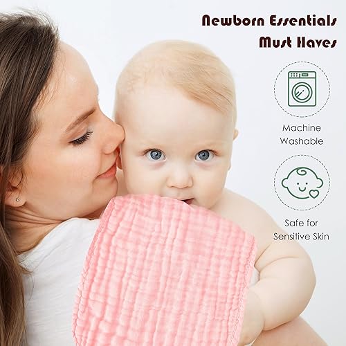 Miniatura 49 de Paquete de 8 pañitos grandes para bebés, de 20 por 10 pulgadas, son ultra absorbentes, se pueden lavar a mano, ideales para recién nacidos, toalla