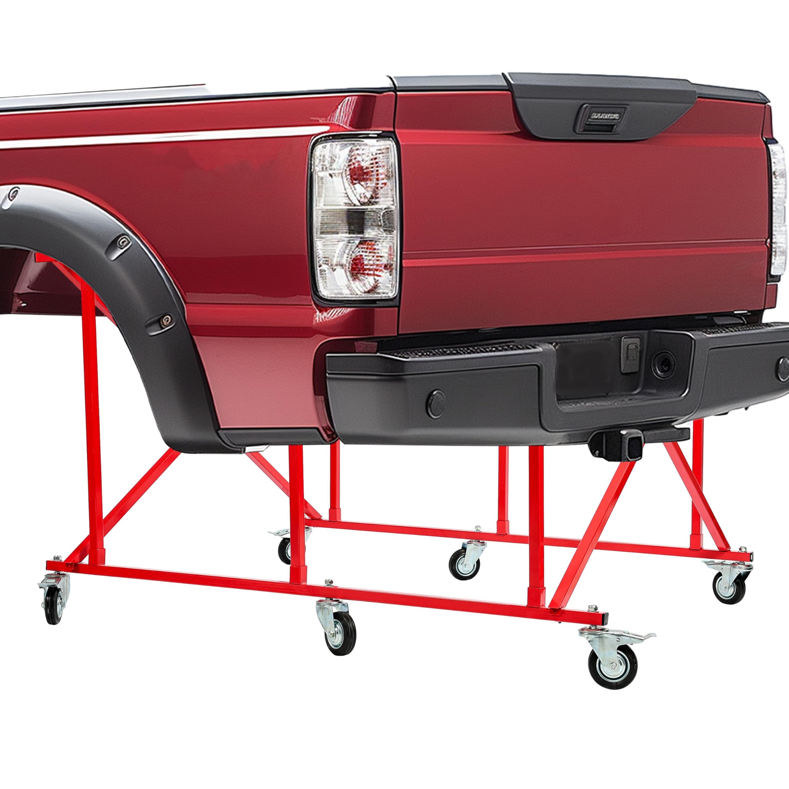 HECASA Folding Pick Up Bed Dolly - Easily Fold Large Auto Body Truck Bed Cart 800 lbs, Truck Bed Dolly Lifter Automotive Body Cart Pick Up Bed Stand