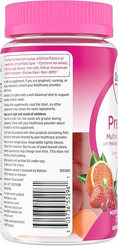 Miniatura 11 de Centrum Gomitas multivitamínicas prenatales con DHA y ácido fólico, sabores mixtos de bayas y naranja, 60 unidades, suministro para 30 días