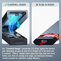 Vista 6 de Sabrent Caja sin herramientas USB 3.2 Tipo-C para SSD M.2 PCIe NVMe y SATA (EC-SNVE)